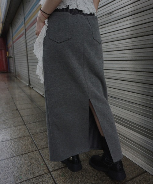 BONBOM(ボンボム)の「BONBOM×Ameri BONDING PENCIL SKIRT(スカート・レディース・グレー/ネイビー・SMALL/MEDIUM)」の7枚目の写真