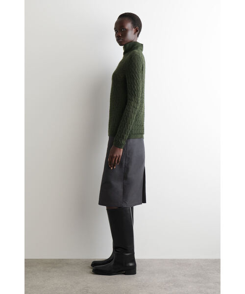 COS／フリンジ パネル ウール セーターニット グレー 編み込み カシミヤクルー ネックセーター（ニット/セーター）｜COS（コス）の