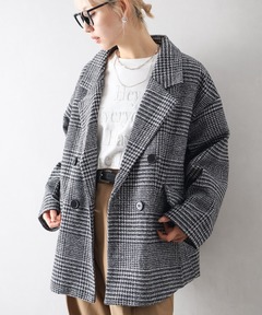 セール】スライバー チェック ショート Pコート（ピーコート）｜SHIPS