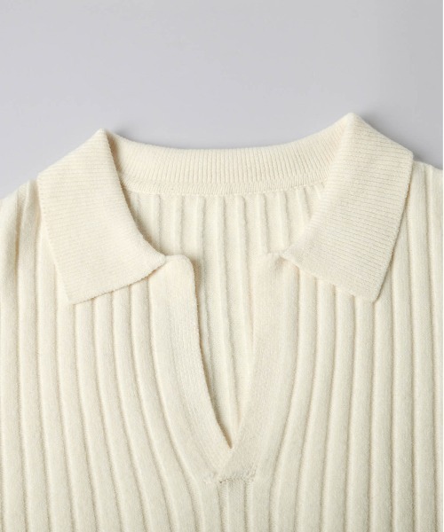 AMELY（エミリー）の「スキッパーデザインニットトップス（ニット/セーター・レディース・アイボリー/グレー/ブラック/モスグリーン/ブラウン・フリー）」の22枚目の写真