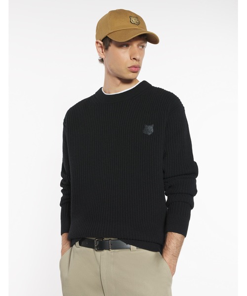 Maison Kitsune(メゾンキツネ)の「FOX HEAD WOOL RIBBED JUMPER(ニット/セーター・メンズ・ブラック/アイボリー・XS/S/M/L/XL)」の5枚目の写真