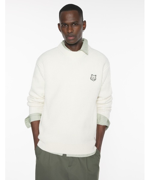 Maison Kitsune(メゾンキツネ)の「FOX HEAD WOOL RIBBED JUMPER(ニット/セーター・メンズ・ブラック/アイボリー・XS/S/M/L/XL)」の10枚目の写真