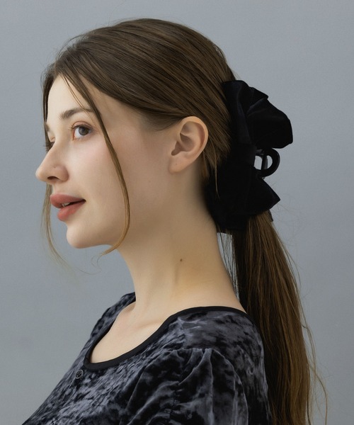 LA MUe(ラミュー)の「【LA MUE】ベロアリボンバンスクリップ(バレッタ/ヘアクリップ・レディース・ブラウン/ピンク/ブラック・FREE)」の19枚目の写真