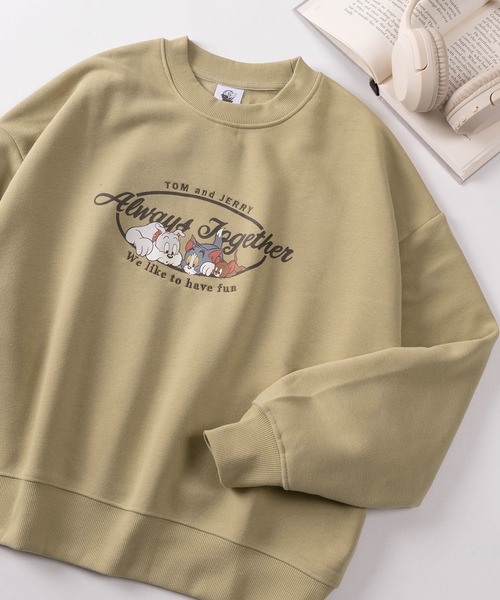 Tom＆Jerry（トムアンドジェリー）の「【71】【TOM＆JERRY/トムとジェリー】バックプリント サークルデザイン 裏起毛 スウェット（スウェット・レディース・チャコールグレー/レッド/ホワイト/ブラック/ワイン/ベージュ/アッシュグレー/ブラウン/アイボリー/ブラック系その他/ブルー/オレンジ・M/L）」の9枚目の写真