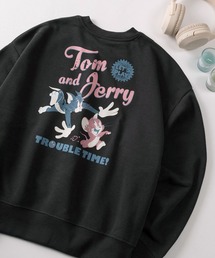 【71】【TOM＆JERRY/トムとジェリー】バックプリント サークルデザイン 裏起毛 スウェット