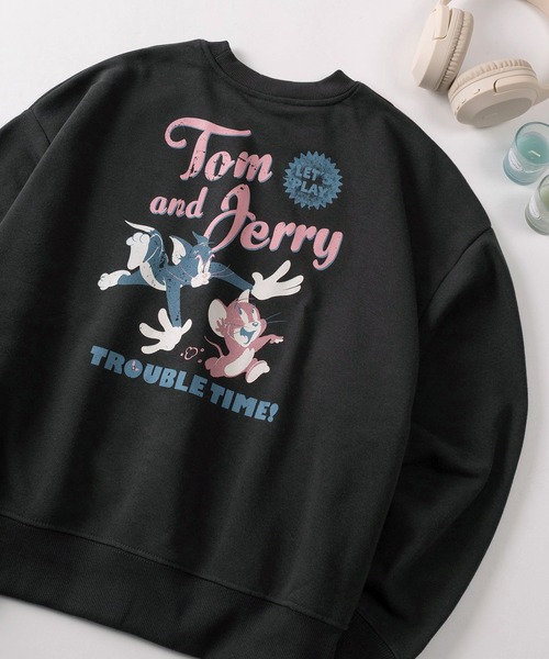 Tom＆Jerry（トムアンドジェリー）の「【71】【TOM＆JERRY/トムとジェリー】バックプリント サークルデザイン 裏起毛 スウェット（スウェット・レディース・チャコールグレー/レッド/ホワイト/ブラック/ワイン/ベージュ/アッシュグレー/ブラウン/アイボリー/ブラック系その他/ブルー/オレンジ・M/L）」の6枚目の写真