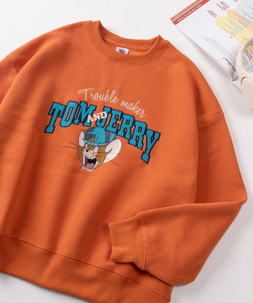 Tom＆Jerry（トムアンドジェリー）の「【71】【TOM＆JERRY/トムとジェリー】バックプリント サークルデザイン 裏起毛 スウェット（スウェット・レディース・チャコールグレー/レッド/ホワイト/ブラック/ワイン/ベージュ/アッシュグレー/ブラウン/アイボリー/ブラック系その他/ブルー/オレンジ・M/L）」の12枚目の写真