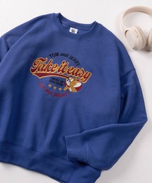 【71】【TOM&JERRY/トムとジェリー】バックプリント サークルデザイン 裏起毛 スウェット