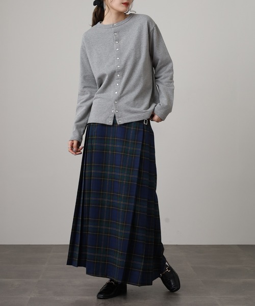 OMNES(オムネス)の「裏毛スウェットパールドット 長袖カーディガン(カーディガン/ボレロ・レディース・ホワイト/グレー/モカ・M)」の13枚目の写真