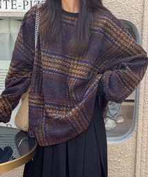 チェック柄プルオーバー