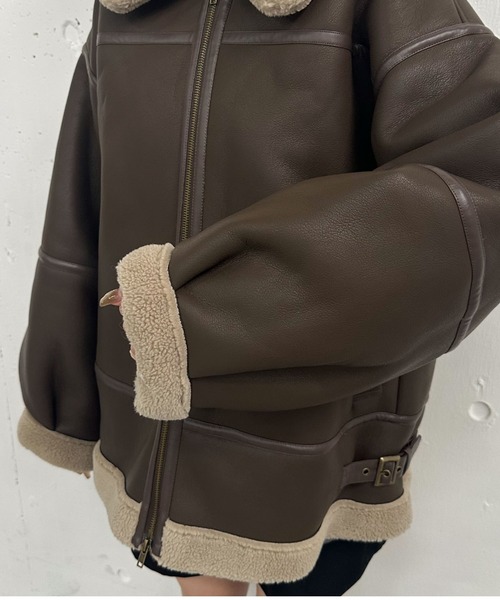 ジャケット・アウター archive real leather mouton far jacket ムートンライダースジャケット／ | アルシーヴ(archives) | マルイ