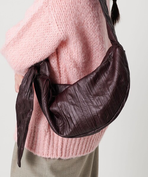 セール】レザーライク ギャザー ショルダーバッグ（ショルダーバッグ