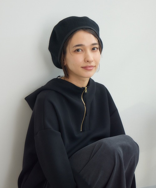 KATHARINE ROSS(キャサリンロス)の「【KATHARINE ROSS】【JUNK PRODUCTIONS】パイピングベレー帽(ハンチング/ベレー帽・レディース・ブラウン/ブラック・MEDIUM)」の3枚目の写真