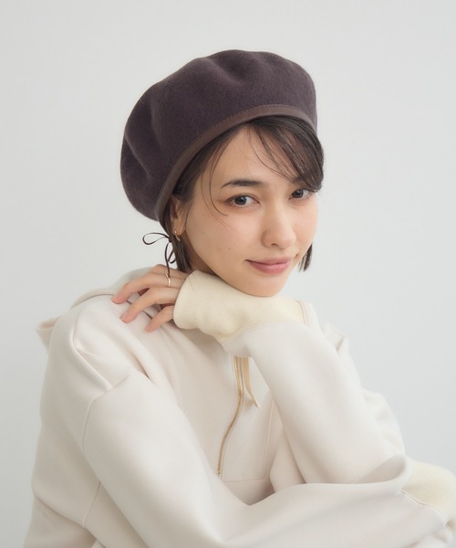 KATHARINE ROSS(キャサリンロス)の「【KATHARINE ROSS】【JUNK PRODUCTIONS】パイピングベレー帽(ハンチング/ベレー帽・レディース・ブラウン/ブラック・MEDIUM)」の9枚目の写真
