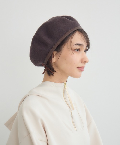 KATHARINE ROSS(キャサリンロス)の「【KATHARINE ROSS】【JUNK PRODUCTIONS】パイピングベレー帽(ハンチング/ベレー帽・レディース・ブラウン/ブラック・MEDIUM)」の12枚目の写真