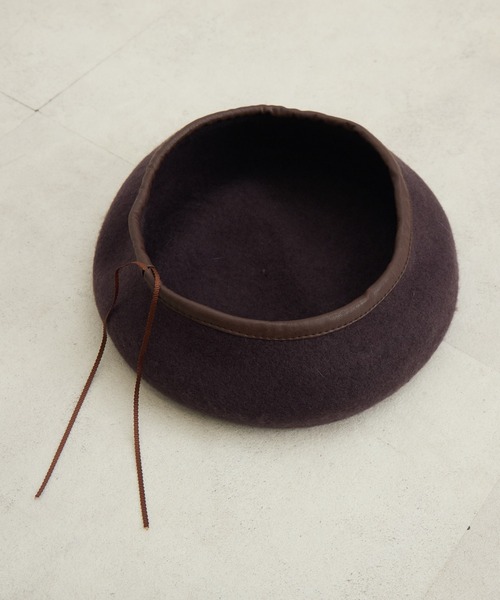 KATHARINE ROSS(キャサリンロス)の「【KATHARINE ROSS】【JUNK PRODUCTIONS】パイピングベレー帽(ハンチング/ベレー帽・レディース・ブラウン/ブラック・MEDIUM)」の16枚目の写真