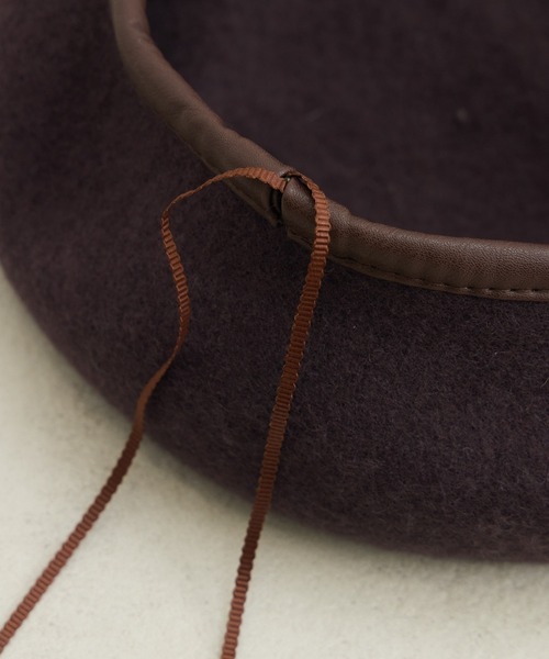 KATHARINE ROSS(キャサリンロス)の「【KATHARINE ROSS】【JUNK PRODUCTIONS】パイピングベレー帽(ハンチング/ベレー帽・レディース・ブラウン/ブラック・MEDIUM)」の17枚目の写真