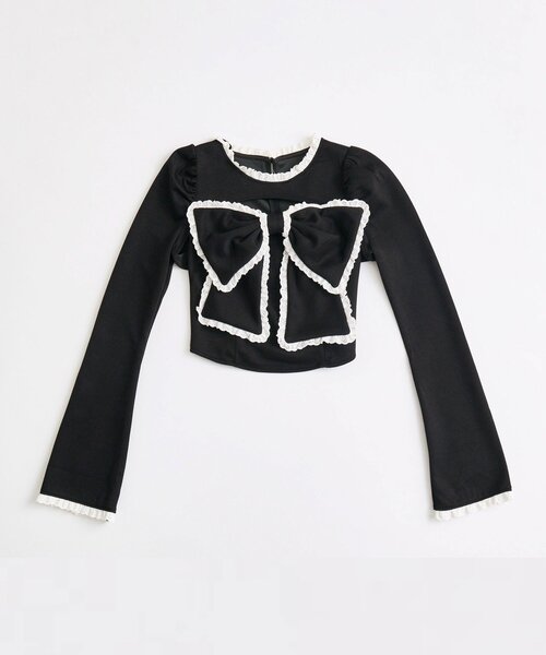 OLIVE des OLIVE（オリーブデオリーブ）の「【インフルエンサー企画】miko リボンビスチェセット（Tシャツ/カットソー・レディース・ドット/ピンク/ブラック・FREE）」の10枚目の写真