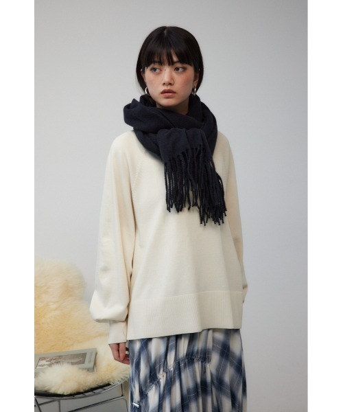 AZUL by moussy（アズールバイマウジー）の「カシミアタッチストール（ストール/ショール・レディース・ブラック/アイボリー/レッド系その他・FREE）」の13枚目の写真