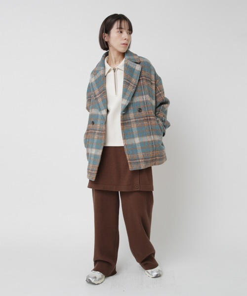 RNA-N（アールエヌエーエヌ）の「J2168 ウールシャギーダブルジャケット（テーラードジャケット・レディース・ブルー/ブラック/グレー/グリーン・FREE）」の21枚目の写真