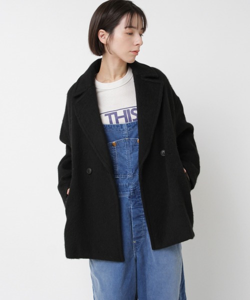 RNA-N（アールエヌエーエヌ）の「J2168 ウールシャギーダブルジャケット（テーラードジャケット・レディース・ブルー/ブラック/グレー/グリーン・FREE）」の11枚目の写真