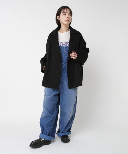 RNA-N（アールエヌエーエヌ）の「J2168 ウールシャギーダブルジャケット（テーラードジャケット・レディース・ブルー/ブラック/グレー/グリーン・FREE）」の18枚目の写真