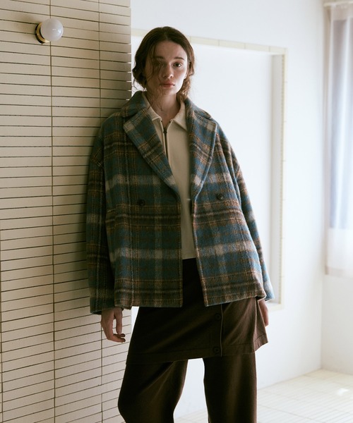 RNA-N（アールエヌエーエヌ）の「J2168 ウールシャギーダブルジャケット（テーラードジャケット・レディース・ブルー/ブラック/グレー/グリーン・FREE）」の10枚目の写真