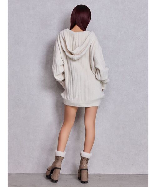 GYDA（ジェイダ）の「ランダムリブGG HOODIEニットチュニック（ワンピース・レディース・ブラウン/アイボリー/ブラック・FREE）」の9枚目の写真