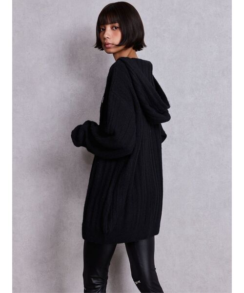 GYDA（ジェイダ）の「ランダムリブGG HOODIEニットチュニック（ワンピース・レディース・ブラウン/アイボリー/ブラック・FREE）」の12枚目の写真