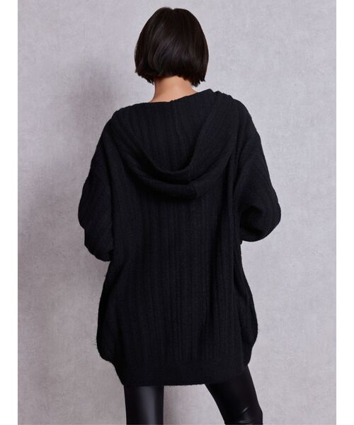 GYDA（ジェイダ）の「ランダムリブGG HOODIEニットチュニック（ワンピース・レディース・ブラウン/アイボリー/ブラック・FREE）」の13枚目の写真