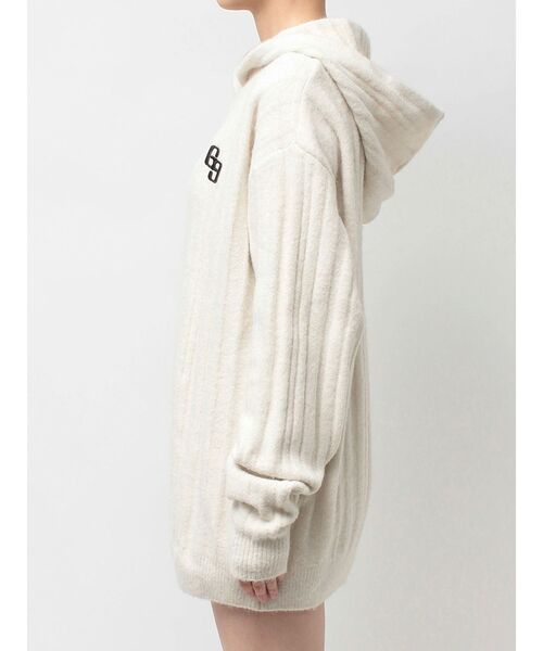 GYDA（ジェイダ）の「ランダムリブGG HOODIEニットチュニック（ワンピース・レディース・ブラウン/アイボリー/ブラック・FREE）」の22枚目の写真