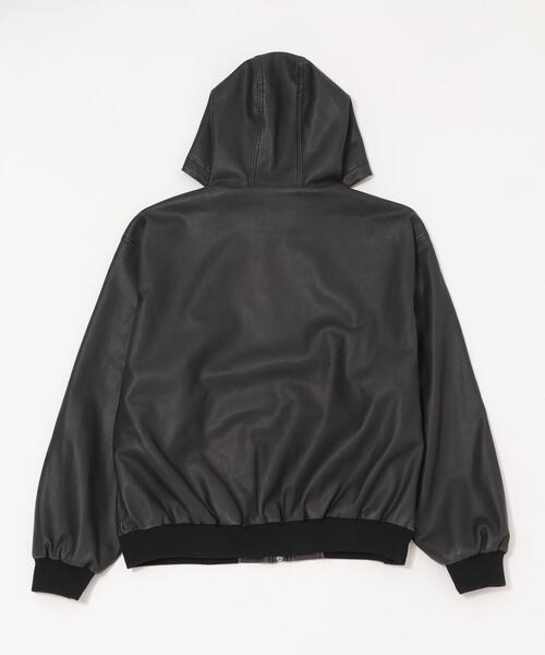 SHORT ROUND(ショートラウンド)の「SHORTROUND/PUフードブルゾン(ブルゾン・メンズ・ブラウン/ブラック・LARGE/MEDIUM)」の7枚目の写真