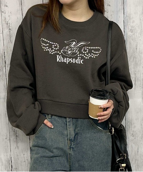 セール】《うさぎロゴ×裏起毛》レディース スウェットプルオーバー