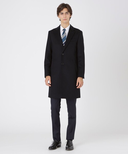 BLACK LABEL CRESTBRIDGE(ブラックレーベル・クレストブリッジ)の「カルゼビーバーチェスターフィールドコート(チェスターコート・メンズ・ブラック/ネイビー・L/M/XL)」の3枚目の写真