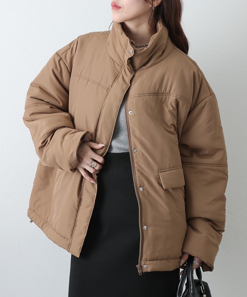 COLONY 2139(コロニートゥーワンスリーナイン)の「スタンドカラー中綿コート(ブルゾン・レディース・モカ/ブラック・FREE)」の17枚目の写真