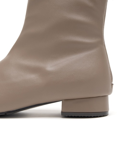 JELLY BEANS(ジェリービーンズ)の「バックファスナーストレッチショートブーツ(210-57390)JELLY BEANS(ジェリービーンズ)(ブーツ・レディース・ブラック/グレー・S/M/L/LL)」の8枚目の写真