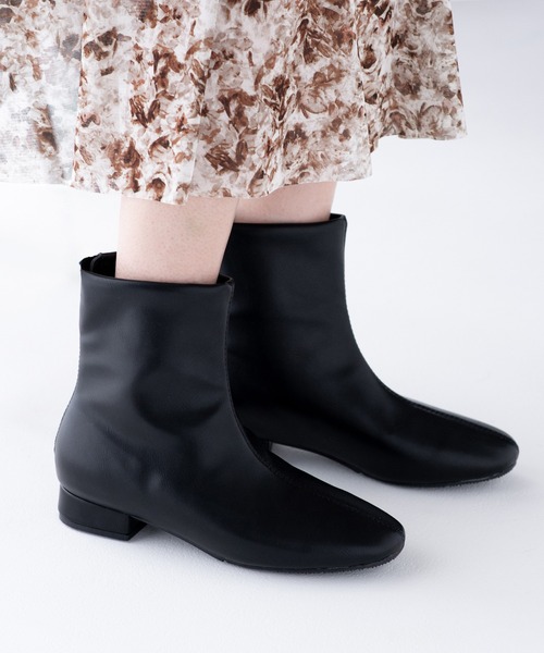 JELLY BEANS(ジェリービーンズ)の「バックファスナーストレッチショートブーツ(210-57390)JELLY BEANS(ジェリービーンズ)(ブーツ・レディース・ブラック/グレー・S/M/L/LL)」の13枚目の写真