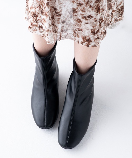 JELLY BEANS(ジェリービーンズ)の「バックファスナーストレッチショートブーツ(210-57390)JELLY BEANS(ジェリービーンズ)(ブーツ・レディース・ブラック/グレー・S/M/L/LL)」の14枚目の写真