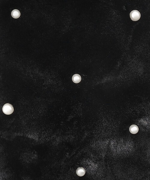 Afternoon Tea（アフタヌーンティー）の「パール付きフェイクファーティペット（マフラー・レディース・ベージュ/ブラック・ONE SIZE）」の4枚目の写真