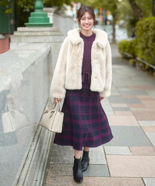 エコファーショートコート【洗える】（ステンカラーコート）｜index