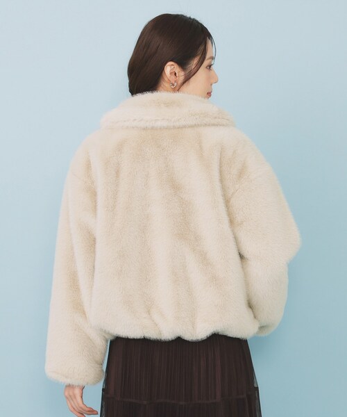 エコファーショートコート【洗える】（ステンカラーコート）｜index