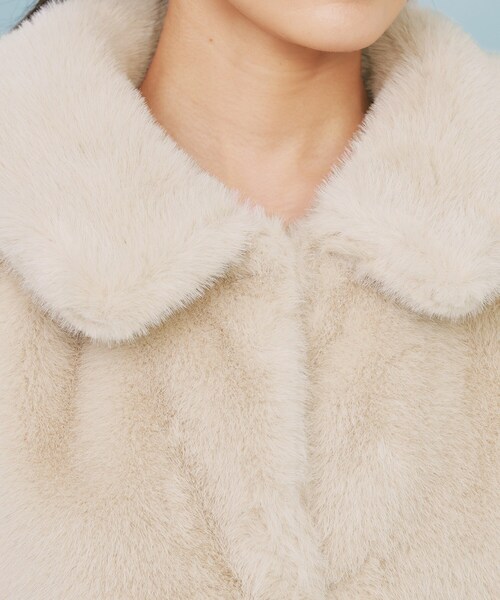 エコファーショートコート【洗える】（ステンカラーコート）｜index