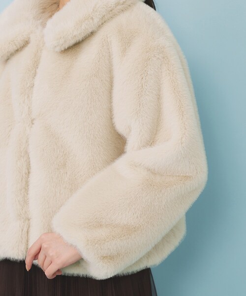 セール】エコファーショートコート【洗える】（ステンカラーコート