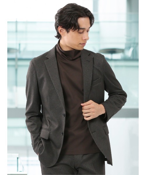 タカキュー（TAKA−Q）/【ストレッチ イージーケア】タカキュー 2ボタンジャケット カルゼ茶(セットアップ可能) セール】【ストレッチ 抗ピリング ウォッシャブル イージーケアア
