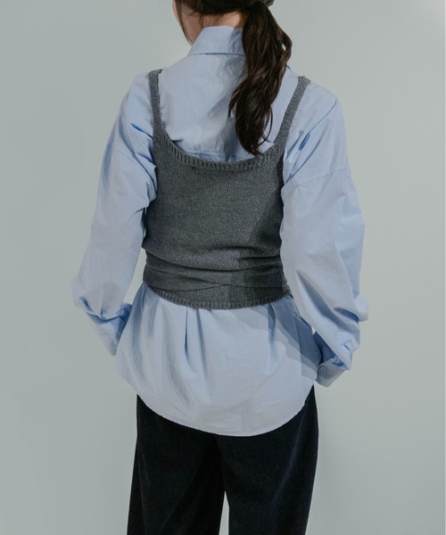 on:nue（オンニュ）の「【on:nue】カシュクールニットビスチェ（ニット/セーター・レディース・ベージュ/ブラック/グレー・FREE）」の8枚目の写真