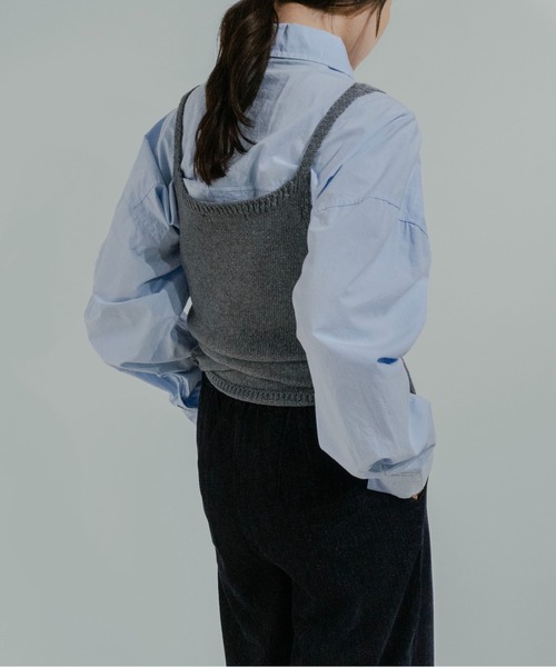 on:nue（オンニュ）の「【on:nue】カシュクールニットビスチェ（ニット/セーター・レディース・ベージュ/ブラック/グレー・FREE）」の9枚目の写真