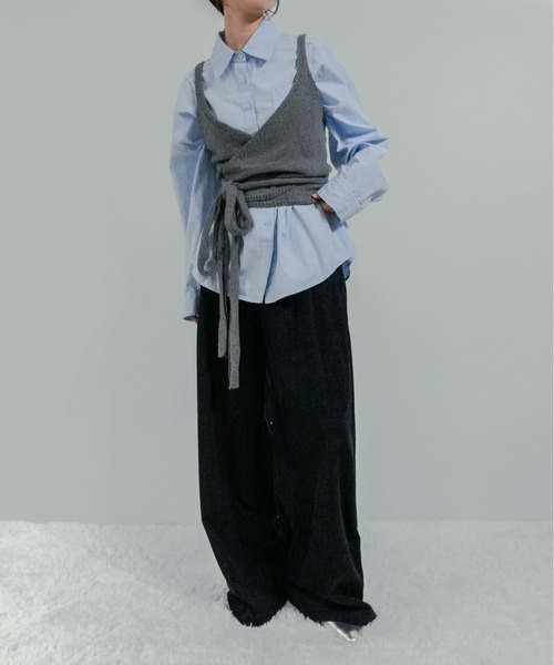 on:nue（オンニュ）の「【on:nue】カシュクールニットビスチェ（ニット/セーター・レディース・ベージュ/ブラック/グレー・FREE）」の10枚目の写真