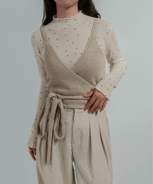 on:nue（オンニュ）の「【on:nue】カシュクールニットビスチェ（ニット/セーター・レディース・ベージュ/ブラック/グレー・FREE）」の13枚目の写真