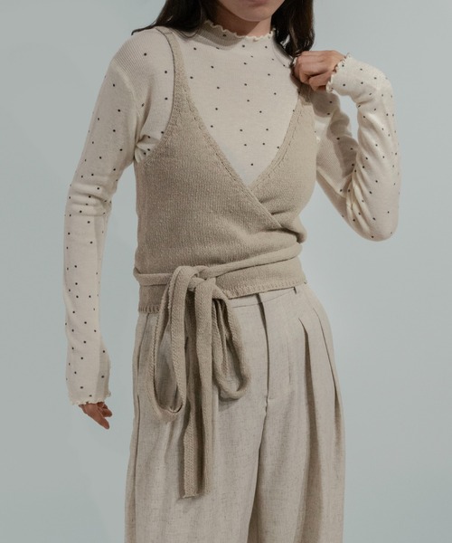 on:nue（オンニュ）の「【on:nue】カシュクールニットビスチェ（ニット/セーター・レディース・ベージュ/ブラック/グレー・FREE）」の14枚目の写真