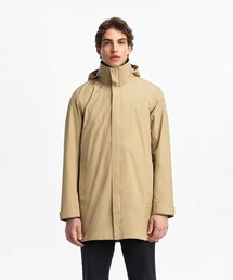 メンズのマウンテンパーカー（ベージュ系・フード取り外し可